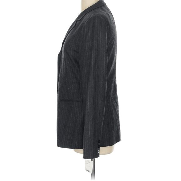 LAFAYETTE 148 New York Size 10 Gray pinstripe blazer jacket womens Wool NWT - Picture 2 of 11